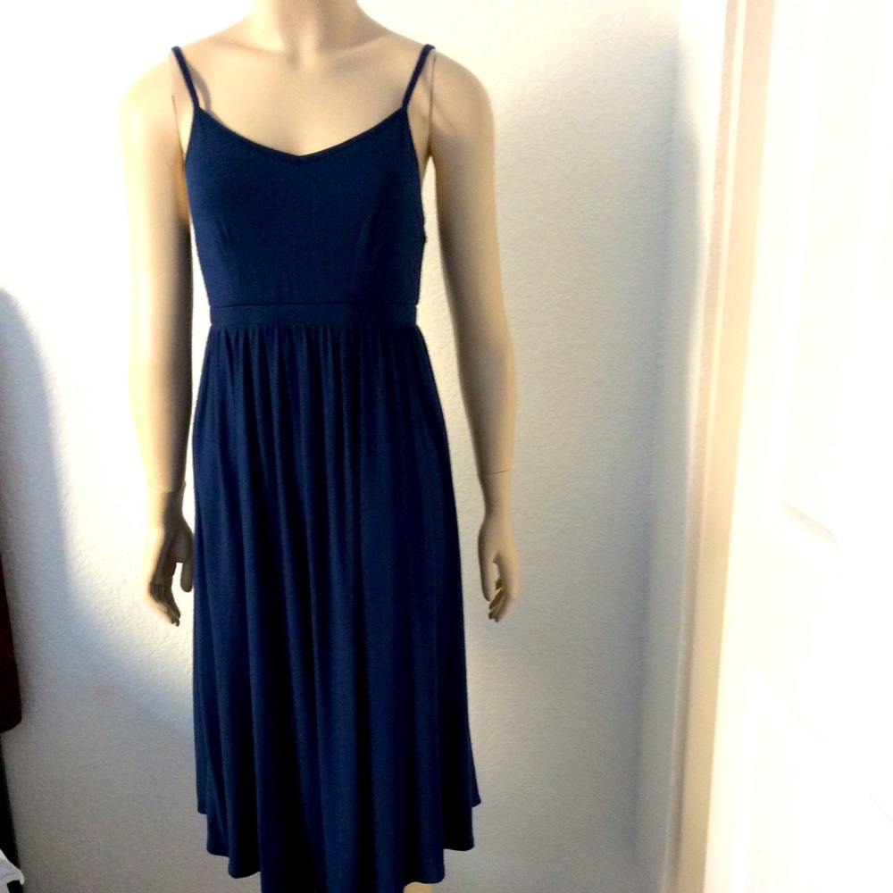 Soft knit slip dress in navy sz M